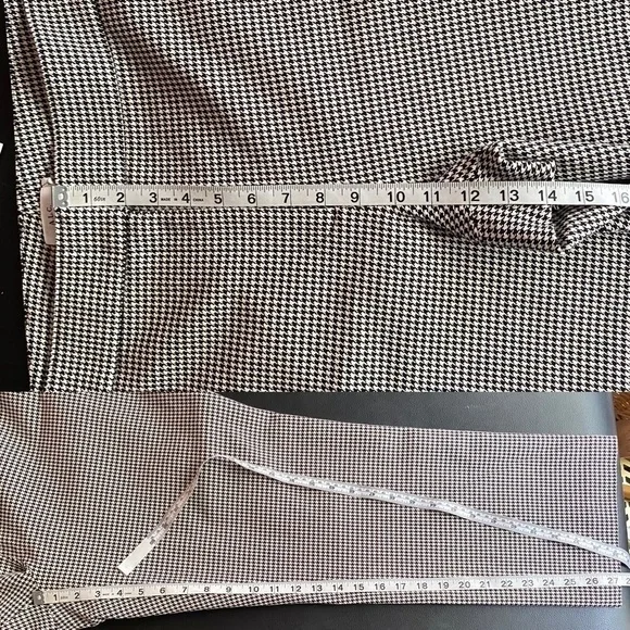 A.L.C. James Pants Houndstooth Cotton Blend Black Cream Size 18 NWT